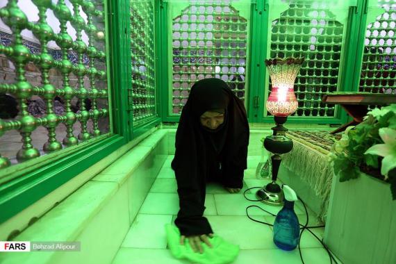 مراسم غبارروبی,حرم امام‌زاده عبدالله(ع),همدان,عطرافشانی,shabnamha.ir,شبنم همدانوafkl ih,شبنم ها
