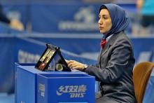 مسابقات جهانی پینگ پنگ,داوری بانوی ایرانی,داور بین المللی,پینگ پنگ زنان,shabnamha.ir,شبنم همدان,afkl ih,شبنم ها